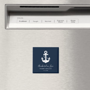 Anchored In Love Nautical Personalised Wedding Magnet