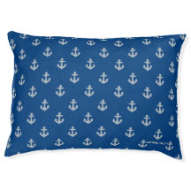 Anchored in Ocean Navy Blue Dog Bed