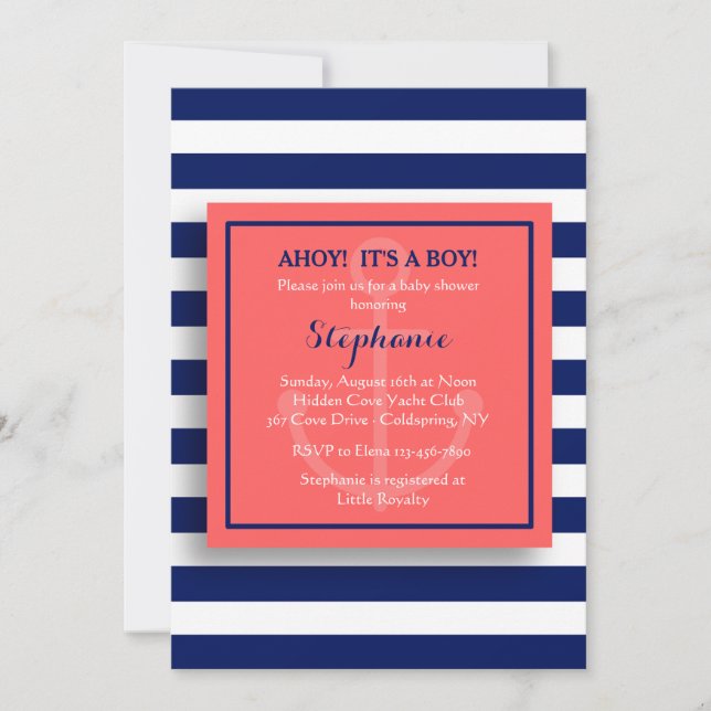 Anchored Nautical Invitation (Front)