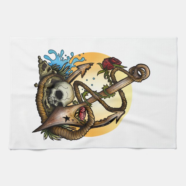 Anchored Tea Towel (Horizontal)