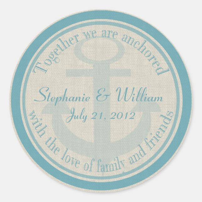 Anchored with Love Classic Round Sticker (Front)