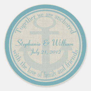 Anchored with Love Classic Round Sticker