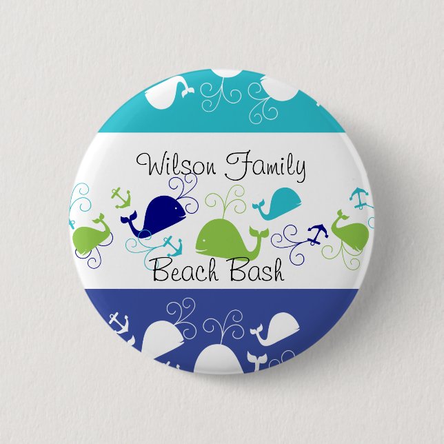 Anchors-a-Whale 6 Cm Round Badge (Front)