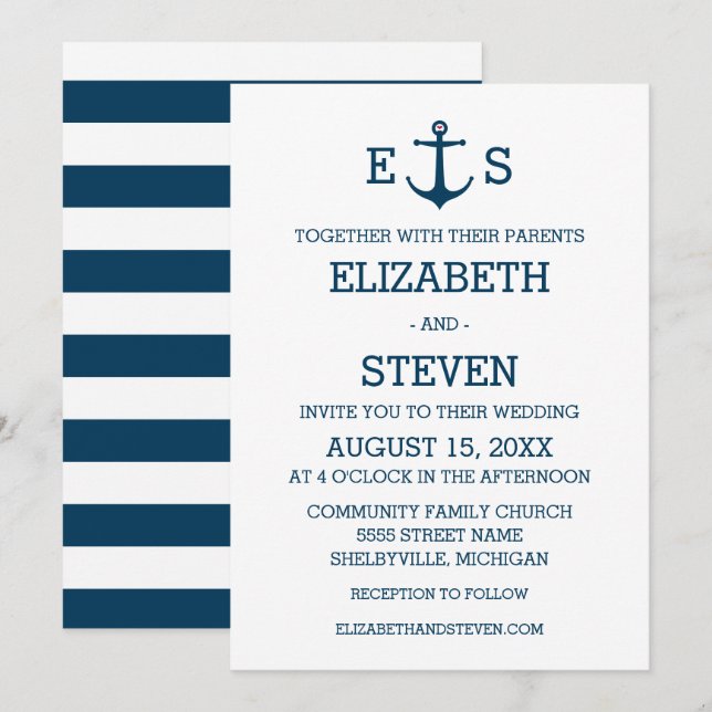 Anchors Away Invitation (Front/Back)