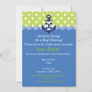 Anchors Away, It's a Boy! Hooray! Invitation