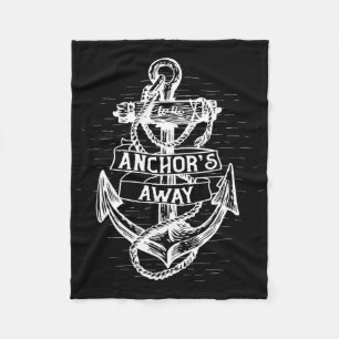 Anchors Away Men's And Women's Sailor Boat Captain Fleece Blanket