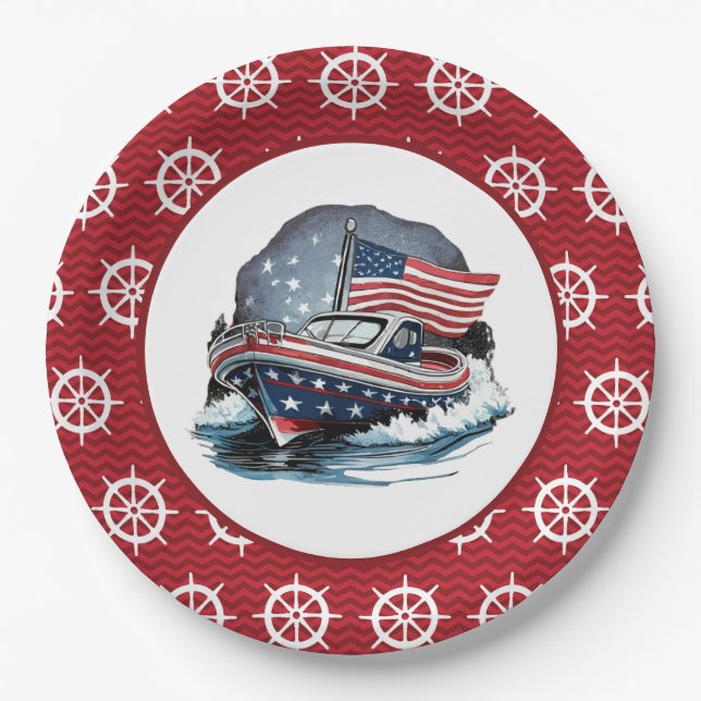 Anchors Away Paper Plate (Front)