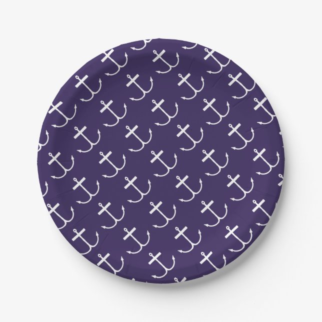 Anchors Away Paper Plates (Lite Print) (Front)