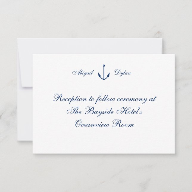 "Anchors Away" Reception Cards (Front)