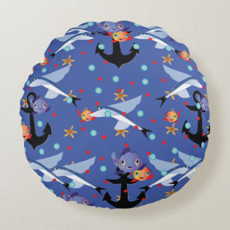 Anchors Away Round Cushion