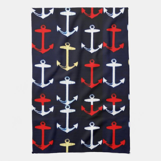 Anchors Away Tea Towel (Vertical)