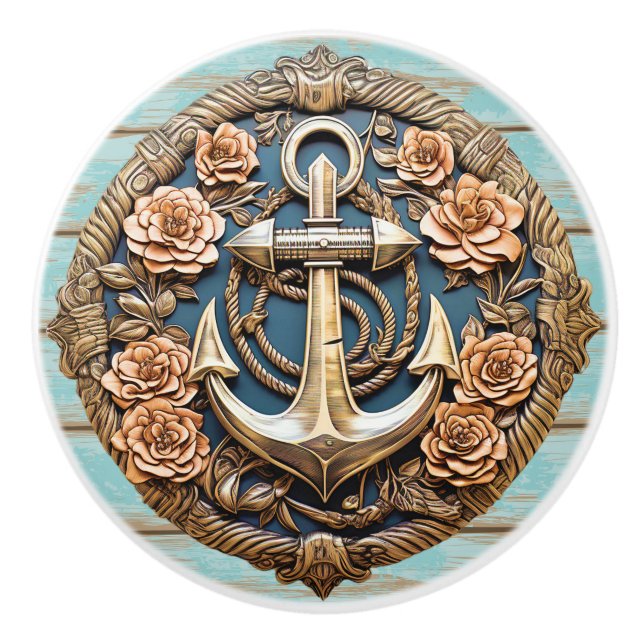 Anchors Aweigh  Ceramic Knob (Front)