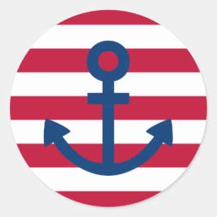 Anchors Aweigh Classic Round Sticker