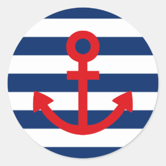 Anchors Aweigh Classic Round Sticker