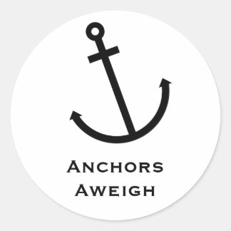 Anchors Aweigh Classic Round Sticker