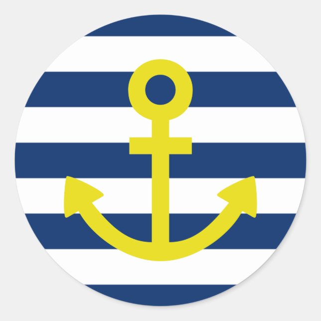 Anchors Aweigh Classic Round Sticker (Front)