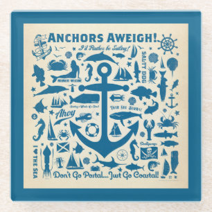 Anchors Aweigh! Glass Coaster