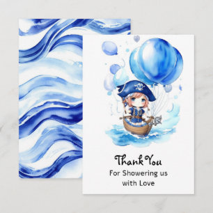 Anchors Aweigh to Celebrate: Boy Baby Shower Thank You Card