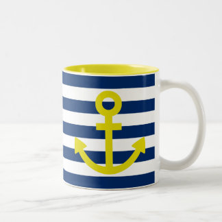 Anchors Aweigh Two-Tone Coffee Mug