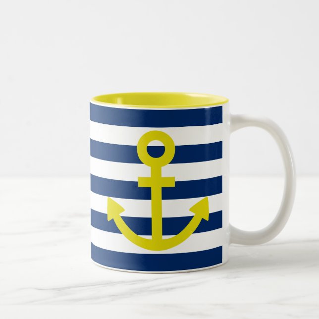 Anchors Aweigh Two-Tone Coffee Mug (Right)
