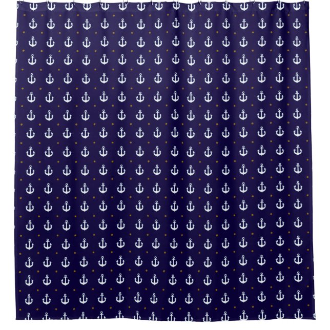Anchors Blue Shower Curtain (Front)