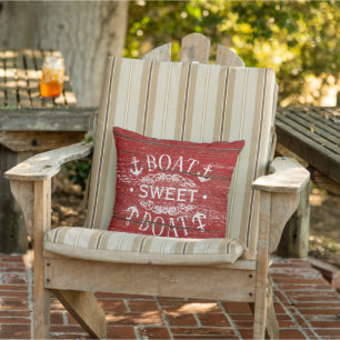 Anchors Boat Sweet Boat Quote On Woodgrain Planks Cushion