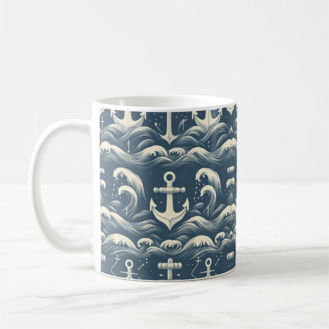 Anchors Down Deep Coffee Mug (Left)