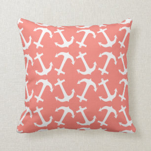 anchors galore coral pink cushion