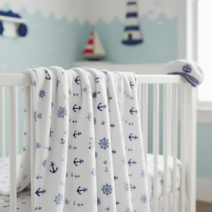 Anchors & Helms Nautical Kids ID1256 Fleece Blanket