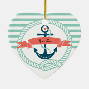 Anchors Nautical - 2 sided Ceramic Tree Decoration