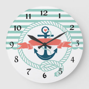 Anchors Nautical Large Clock