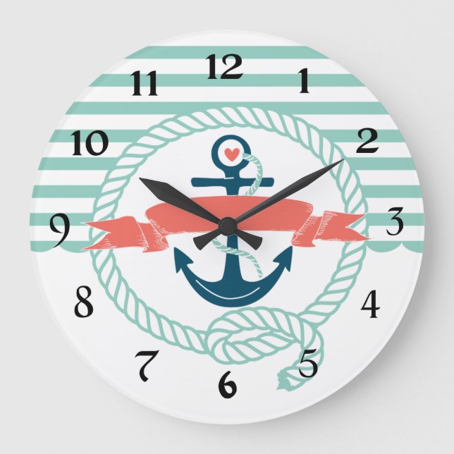 Anchors Nautical Large Clock (Front)