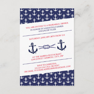 Anchors Rehearsal Dinner - 3X5 Invitation