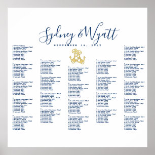 Anchors Wedding Nautical Square Seating Poster