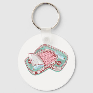 Anchovies in a tin can key ring