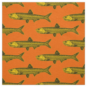 Anchovy Pattern - Amber, Black and Orange Fabric