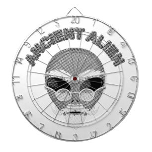 Ancient Alien Head Newsprint Dartboard