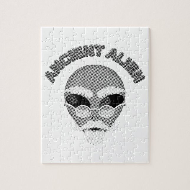 Ancient Alien Head Newsprint Jigsaw Puzzle (Vertical)