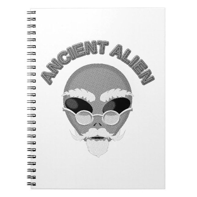 Ancient Alien Head Newsprint Notebook (Front)