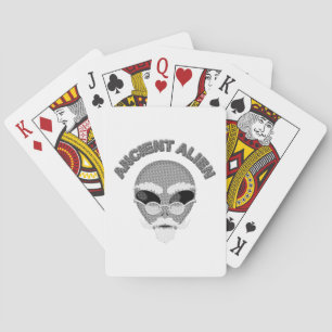 Ancient Alien Head Newsprint Playing Cards