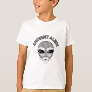 Ancient Alien Head Newsprint T-Shirt