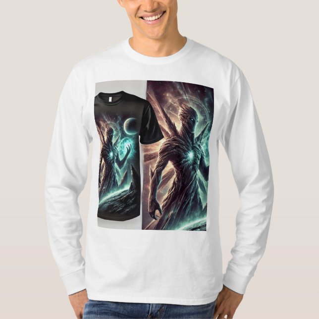 🗿 Ancient Alien Statue: Mystical Galactic Relics  T-Shirt (Front)