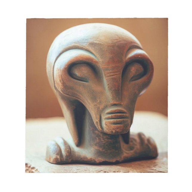Ancient Alien Statue Notepad (Front)