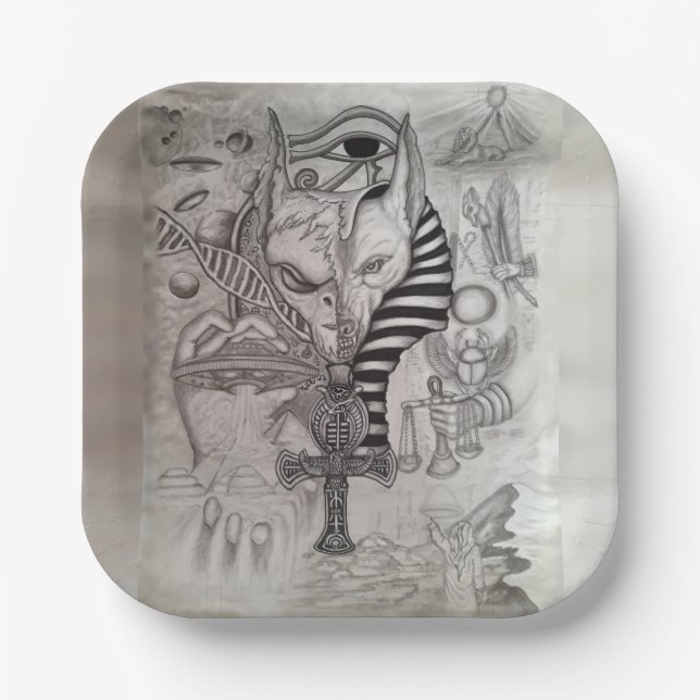 Ancient Aliens , Anubis Paper Plate (Front)