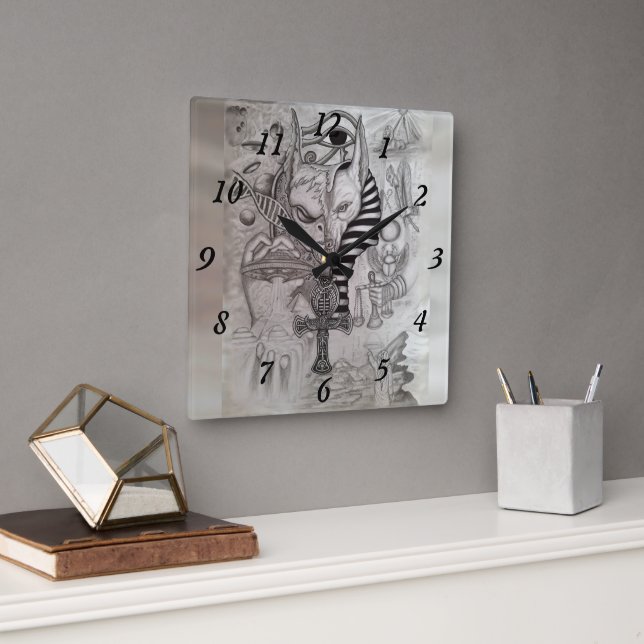 Ancient Aliens , Anubis Square Wall Clock (Office)