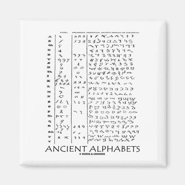 Ancient Alphabets Magnet (Front)