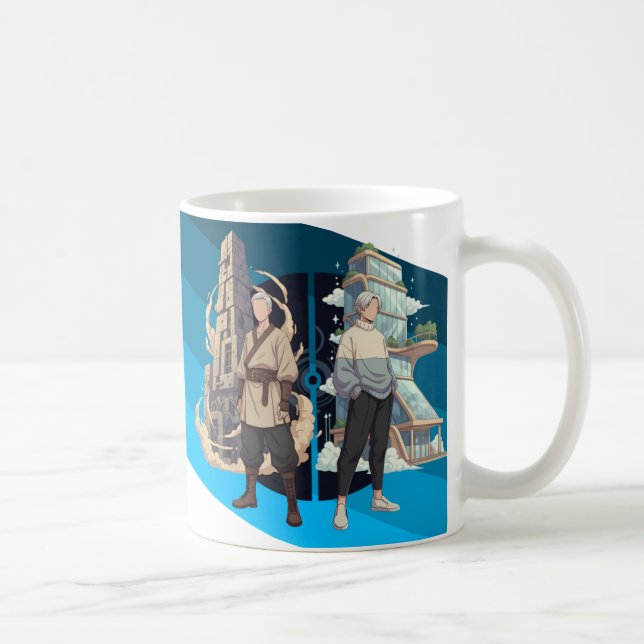 Ancient and Modern Architecture Contrast Art Coffee Mug (Right)