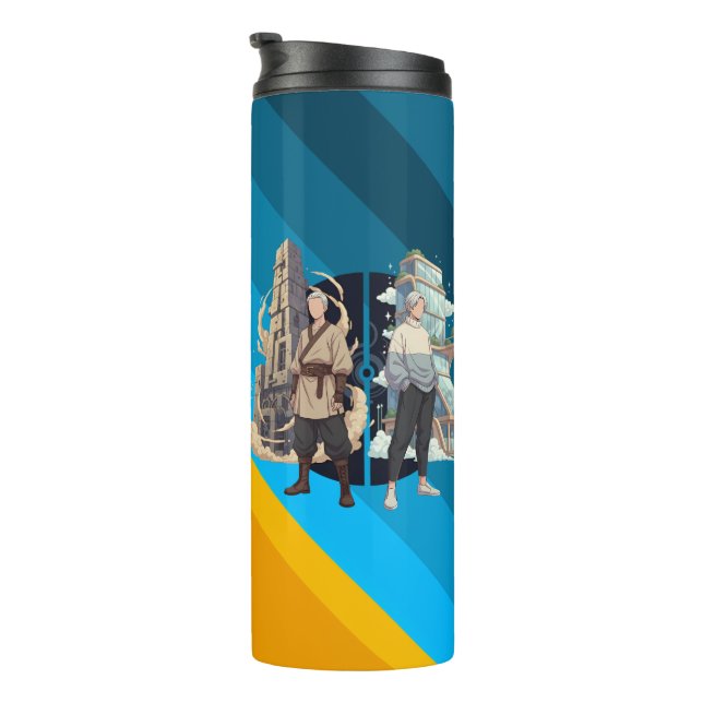 Ancient and Modern Architecture Contrast Art Thermal Tumbler (Rotated Right)