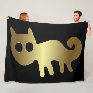 Ancient Animals - Gold Cat or Fox Animal Fleece Blanket