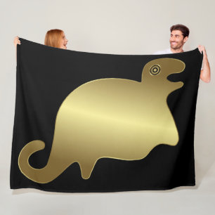Ancient Animals - Gold Seal Fleece Blanket